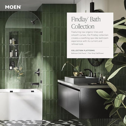 Moen Findlay Spot Resist Brushed Nickel Widespread Bathroom Faucet, 2-Handle Setup with Valve Included, 84517SRN