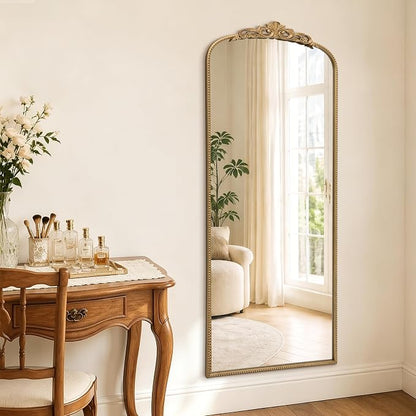 Micasso Gold Full Length Mirror: 26''x63'' Large Vintage Floor Body Mirror | Baroque Long Wall Mirror - Traditional Ornate Antique for Cloakroom/Dressing Room/Bedroom/Entryway - Ideal for Living Room
