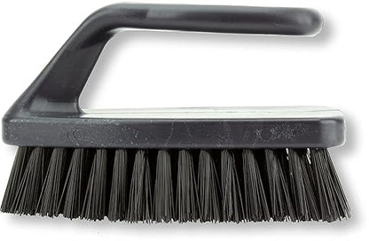 SPARTA Heavy Duty Scrub Brush, Hand Brush with Iron Shape Handle Design for Scrubbing Kitchen Pots and Pans or Bathroom Sink and Shower, 6 Inches, Black, Twin