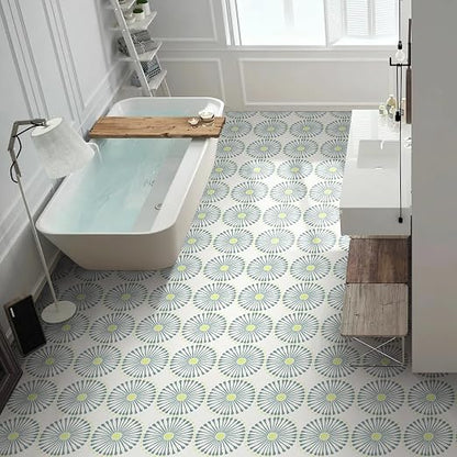 MORCART 20Pcs Peel and Stick Floor Tile, Vinyl Flooring, 7.87" x 7.87" Waterproof DIY Flooring for Bathroom, Kitchen, Fireplace, Pet House, Stairs, Bedrooms, Wall