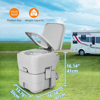 YITAHOME Portable Toilet | Camping Toilet, Travel RV Toilet,5.3 Gallon Detachable Waste Tank, Double Water Spouts, Portable Toilet for Camping, Hiking