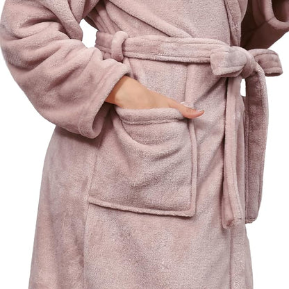 Fluffy Soft Robes for Women, Warm Fleece Womens Robe, Cozy Bathrobe | Plush Bathrobe for Women, Long Fuzzy Lightweight Bath Robe with Pockets for Shower Spa Hotel House Pool