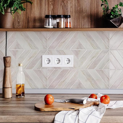 STICKGOO Herringbone Peel and Stick Backsplash, Eurasian Wood, 10 Sheets | 12.6 x 9.7 in, Thicker Rectangular Vinyl Stick-On Wall Tiles, Easy Alignment, Waterproof, Easy to Clean, Kitchen/Bathroom