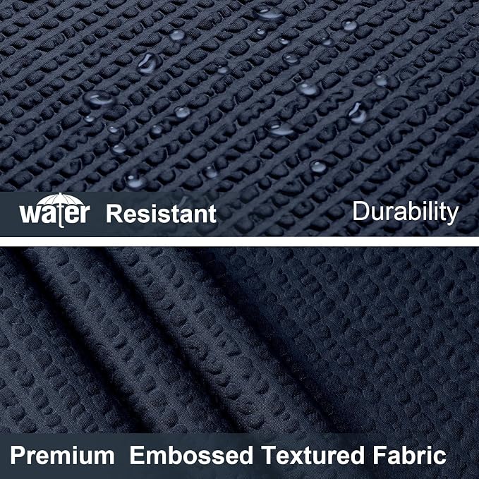 Navy Blue Shower Curtain for Bathroom 84 Inches Eatra Long, 3D Embossed Textured Cloth Waffle Shower Curtain, Modern Luxury Hotel Style, Water Repellent, Machine Washable, 72X84, Navy Blue