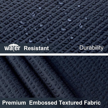 Navy Blue Stall Shower Curtain for Bathroom, 3D Embossed Textured Fabric Small Shower Curtain for Narrow Stall Size, Machine Washable Water Resistance, Hotel Style, 36" W x 72" L, Navy Blue
