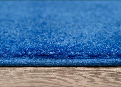 Garland Rug Traditional Nylon Washable Electric Blue 3 Bath Rugs (17" X 24", 21" X 34", 21" X 34") - Soft, Absorbent, and Stylish for Your Bathroom
