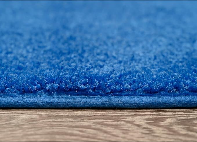 Garland Rug Traditional Nylon Washable Electric Blue 2 Bath Rugs (21" X 34", 22" X 60") - Soft, Absorbent, and Stylish for Your Bathroom