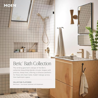 Moen Beric Spot Resist Nickel Modern One-Handle Single Hole Bathroom Faucet with Drain Assembly and Optional Deckplate for Your Bath Sink, 84774SRN