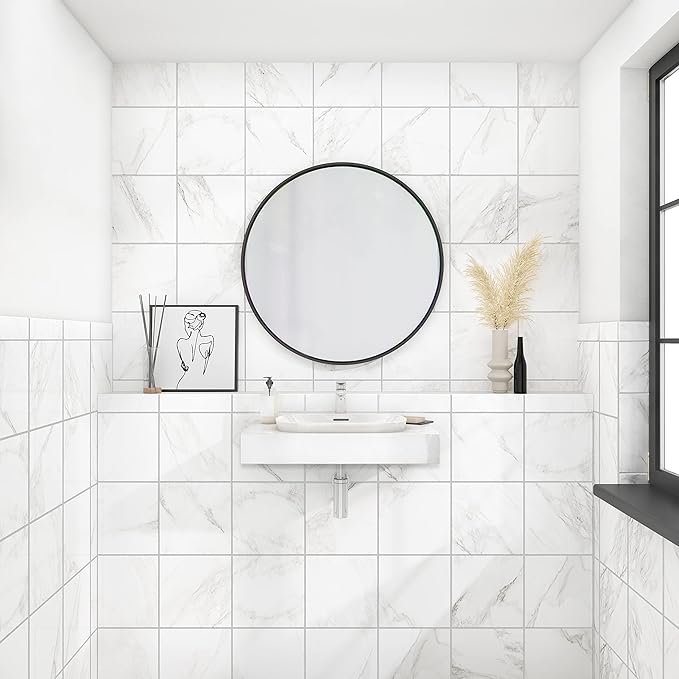 Daltile Perpetuo 3" x 24" Marble Look Porcelain Floor Bullnose Trim in Polished Brilliant White | (Sold by The Piece)