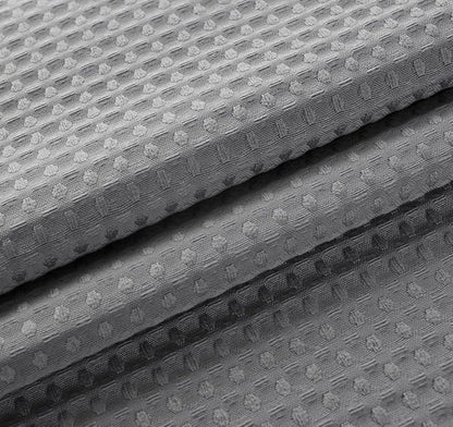 Waffle Weave Fabric Shower Curtain, Spa, Hotel Luxury, Gray Pique Pattern, 71 x 72 Inches Decorative Bathroom Curtain