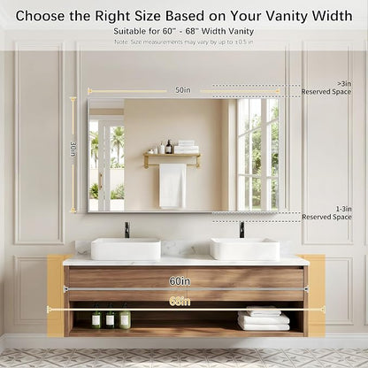 DESBING 30" x 50" Bathroom Mirror, Silver Metal Frame Wall Mirror | HD Image,Shatterproof Decorative Rectangular Vanity Mirror for Bedroom Bathroom Living Room Entryway Horizontal or Vertical