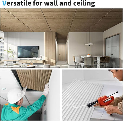 Art3d Fluted Slat 3D Wall Panels, Drop Ceiling Tiles, 12-Pack, Walnut | 24" x 48" , Lightweight, Break-Proof, Compatible with Grid System, Ideal for Home, Commercial Spaces