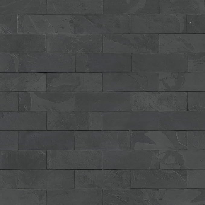 MSI Montauk Black 4 inch x 12 inch Gauged Slate Subway Tile for Kitchen Backsplash, Floor Tile, Wall Tile for Bathroom, Shower Wall Tile,