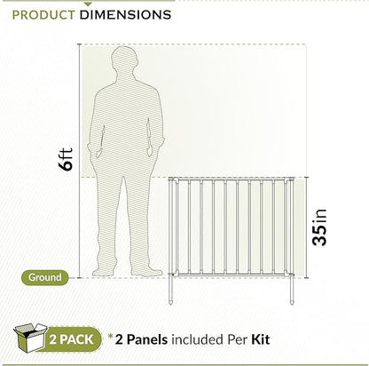 Zippity 35in Zurich Fence Kit, Poly-Steel DIY No Dig Kit | 35inH x 42inW, Black, 2 Panels, Garden Fence, ZP19079