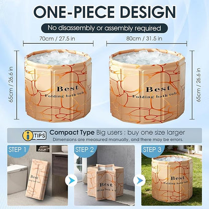 Portable Bathtub for Adult, Foldable Soaking Bathtub for Hot SPA&Ice Bath, Foldable Small Bathtub collapsible bathtub for Bathing, 6-layer Insulated portable tub,Space-Saving(Fantasy 27.5X26.6IN)