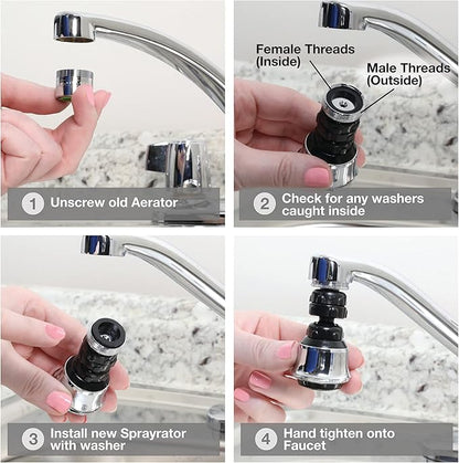 DANCO 10500 Dual Threaded Water Saving Faucet Aerator, 15/16-27 Male X 55/64-27 Female, 1.5 gpm