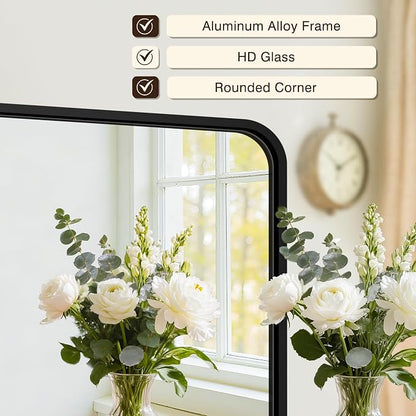 Vanity Bathroom Mirror, 30”x30” Black Bathroom Mirror for Over Sink | HD Tempered Glass, Anti-Rust Frame, Wall Mirrors for Bathroom Sink, Living Room, Entryway, Bedroom