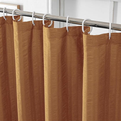 Aiyufeng Gold Shower Curtain for Bathroom, Embossed Textured Fabric Shower Curtain for Bathroom - Soft Cloth & Hotel Spa, Machine Washable, 72X72, Gold