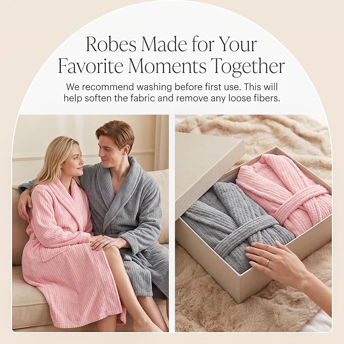 PJGGZ Women's Shawl Collar Bathrobe, Soft Long Towel Robes for Women - Super Absorbent Quick Dry yet Warm