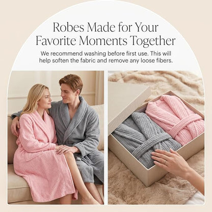 PJGGZ Women's Shawl Collar Bathrobe, Soft Long Towel Robes for Women - Super Absorbent Quick Dry yet Warm