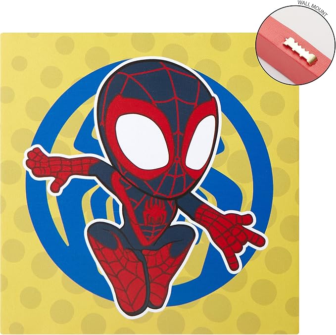 Idea Nuova Spidey and His Amazing Friends 4 Pack Square Canvas Wall Art Set, 11"x11" each for Bedroom