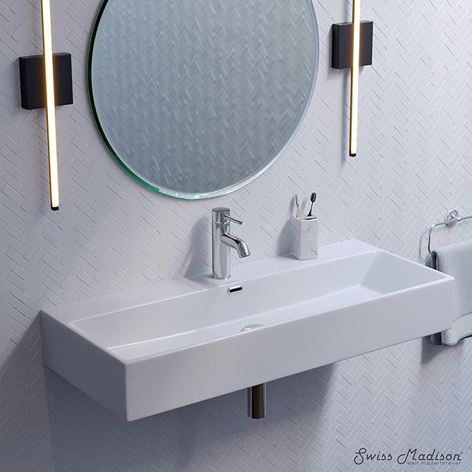 Claire 40” Rectangle Wall-Mount Bathroom Sink