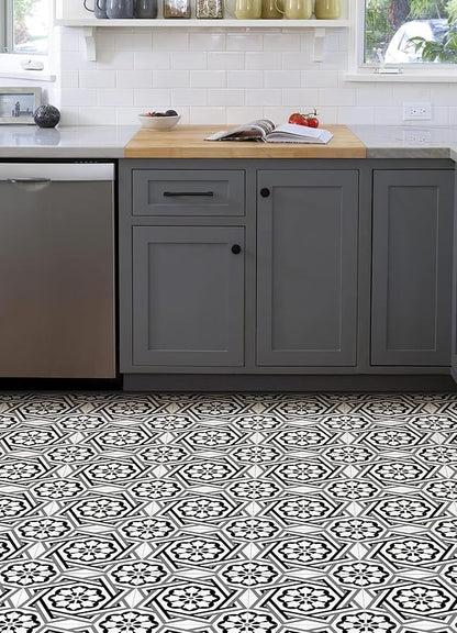 FloorPops Black Dakota Peel & Stick Floor Tiles, FP4282