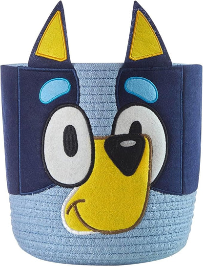 Bluey Figural Rope Storage Basket,10" H x 10" W, Decorative and Functional Organizer for Kids Room or Nursery