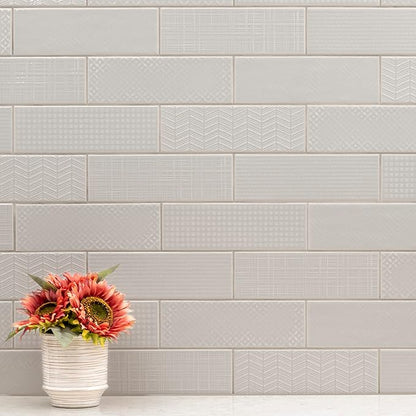 MSI Urbano Dusk 4x12 Inch Glossy Ceramic Subway Wall Tiles for Bathroom, Kitchen Backsplash, Accent Wall, and Shower