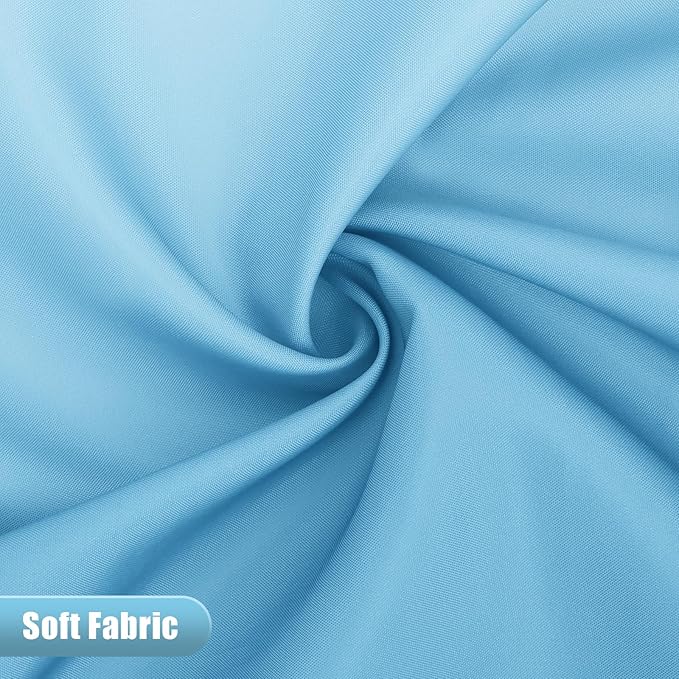 OLANLY Luxury Sky Blue and White Ombre Shower Curtain Sets with 12 Hooks, Waterproof and Washable Decorative Shower Curtains for Bathroom, 72x72 Inches