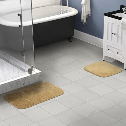 Garland Rug Traditional Nylon Washable Linen 2 Bath Rugs (17" X 24", 21" X 34") - Soft, Absorbent, And Stylish for Your Bathroom