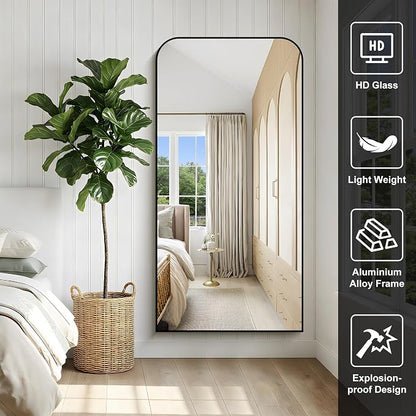 COFENY Bathroom Mirror, 30x60 inch Black Rectangle Wall Mounted Mirror with Thin Frame, Large Bathroom Vanity Mirrors for Over Sink, Entryway, Living Room, Bedroom