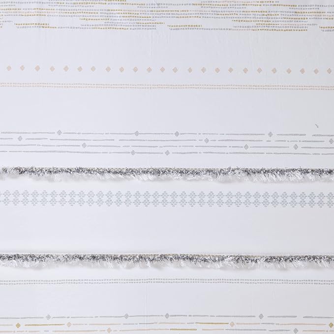 INK+IVY NEA Shower Curtain for Bathroom, Cotton, 72 x 72, Off White/Gray | Adds Privacy, Machine Washable, Striped Pattern, Boho, OEKO-TEX Certified