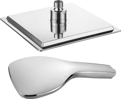 Dream Spa Ultra-Luxury 9" Rainfall Shower Head/Handheld Combo. Convenient Push-Button Flow Control Button for easy one-handed operation. Switch flow settings with the same hand! Premium Chrome | Enjoy Extra-wide Flow Coverage and Convenient Push-button...