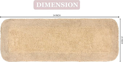 Home Weavers Radiant Collection 100% Cotton Bathroom Rugs Set, Washable Rug, Soft Cotton Extra Soft and Absorbent Bath Rug, Kitchen Mat, Bath Mat Set, Bath Floor Mat Non Slip, 21"x54" Runner, Linen
