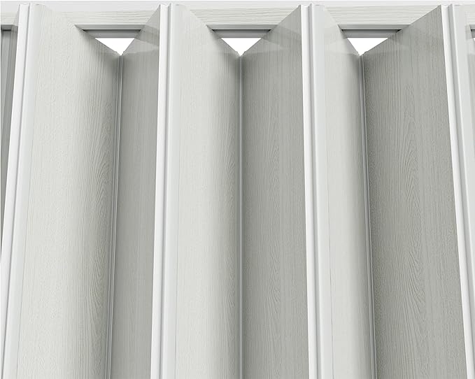 SmartStandard 48" x 80" Accordion Doors Interior, Double Walled, White Ash | Easy to Assemble, Save Space, PVC Accordion Folding Doors for Closet Doorway Basement, with Track and Hardware