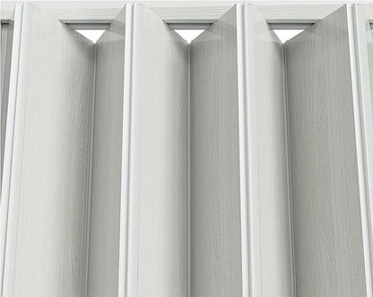 SmartStandard 48" x 80" Accordion Doors Interior, Double Walled, White Ash | Easy to Assemble, Save Space, PVC Accordion Folding Doors for Closet Doorway Basement, with Track and Hardware