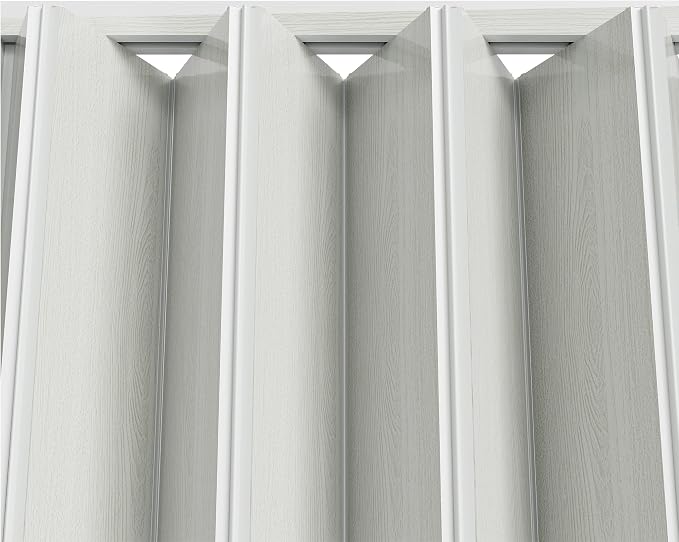 SmartStandard 36" x 80" Accordion Doors Interior, Double Walled, White Ash | Easy to Assemble, Save Space, PVC Accordion Folding Doors for Closet Doorway Basement, with Track and Hardware