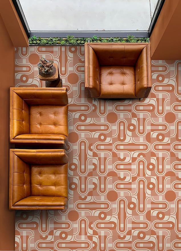Brenda Daworld Terracotta Peel and Stick Floor Tiles, FP6337