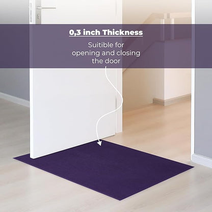 Cotton Paradise 100% Cotton Non Slip Bath Mats for Bathroom, 20x34 inch Soft Absorbent Quick Dry Machine Washable Floor Bath Mat, Purple Bath Rug