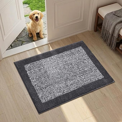 Bathroom Rugs 24x17 Non Slip Washable, Dark Grey Bath Mat for Bathroom Floor Tub, Soft Absorbent Quick Dry Mats for Shower, Bathtub,Home Decor