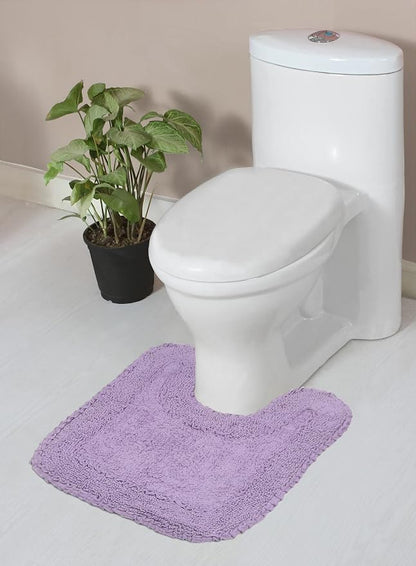 Home Weavers Radiant Collection 100% Cotton Bathroom Rugs Set, Machine Washable Rug, Extra Soft and Absorbent Bath Rug, Kitchen Mat, Bath Mat Set, Bath Floor Mat Non Slip, 20"x20" Contour, Purple