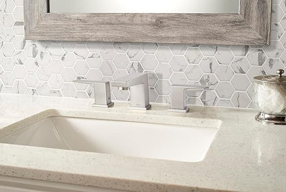 MSI Statuario Celano Hexagon Glass Tile for Kitchen Backsplash, Wall Tile for Bathroom, Accent Wall Tile, and Shower Wall Tile, 12.75 in. x 11.02 in. Mesh-Mounted Mosaic Tile, White