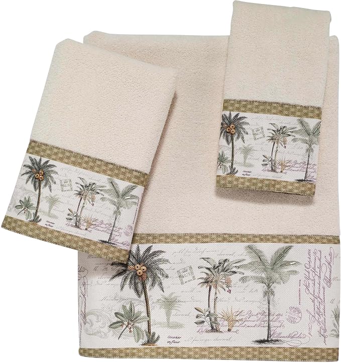 Avanti Linens - Hand Towel, 100% Soft & Absorbent Cotton Towel, Coastal Home Decor (Colony Palm)