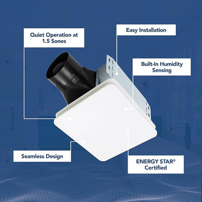 Broan-NuTone® Roomside Series Humidity Sensing Bathroom Exhaust Fan, 80 CFM, ENERGY STAR®