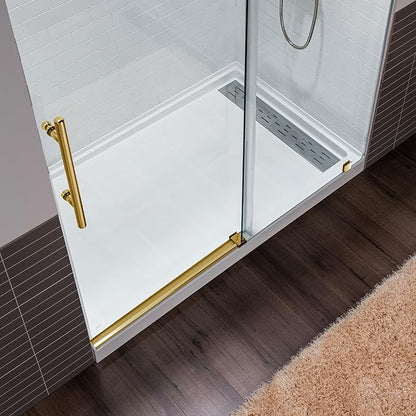 Woodbridge Frameless Shower Doors 44-48" Width x 76" Height with 3/8"(10mm) Clear Tempered Glass in Brushed Gold Finish,MSDC4876-BG