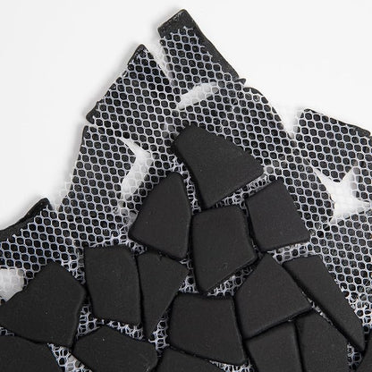 Pebble Tile for Shower Floor, Black Geometric Pebble Mosaic Backsplash for Kitchen Bathroom Wall and Floor Tile and Outdoor Areas, 5 Sheets