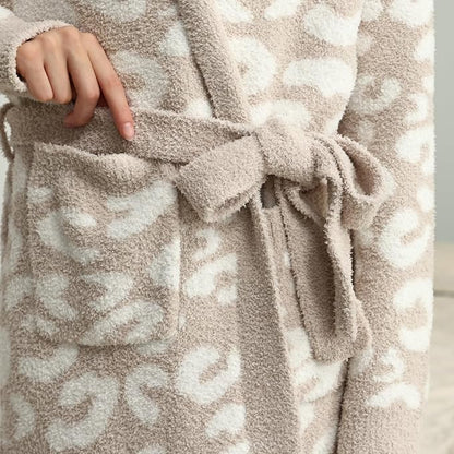 MH MYLUNE HOME Ultra Soft Robes for Women with Pockets, Womens Robe Plush | Hooded House Robes for Women Calf-Length, Spa Bath Robe, Cozy Comfy Fluffy Fuzzy Robe for Women, Womens Bathrobe