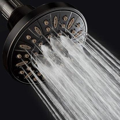 AquaDance OIL RUBBED BRONZE High Pressure 6-Setting 4" Shower Head – Angle Adjustable, Anti-Clog Showerhead Jets, Tool-Free Installation - USA Standard Certified - Top U.S. Brand