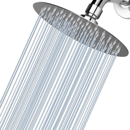 Voolan High Pressure Rain Shower Head - Rainfall Shower head Made of 304 Stainless Steel - Comfortable Shower Experience Even at Low Water Flow (6 Inch, Brushed Nickel)